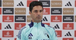 Arsenal manager Mikel Arteta at a press conference