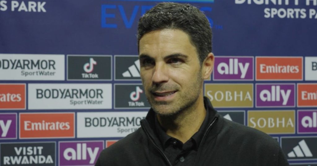Arsenal manager Mikel Arteta after his side's pre-season game against Bournemouth in Los Angeles