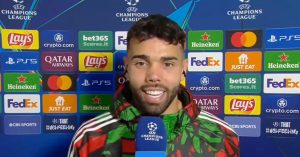 Arsenal goalkeeper David Raya during an interview