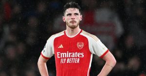 Arsenal midfielder Declan Rice.