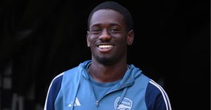 Arsenal winger Charles Sagoe Jr during training